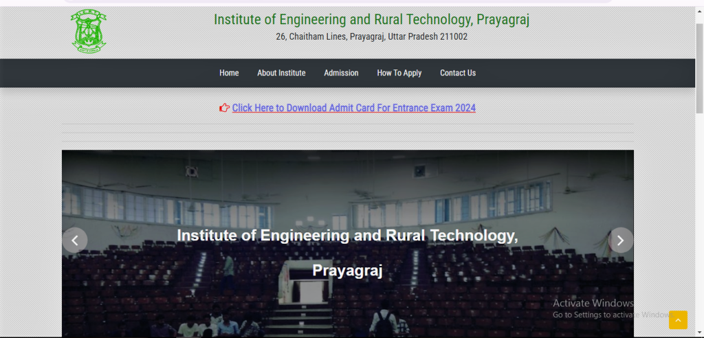 IERT Prayagraj Diploma Admission Online Form 2024