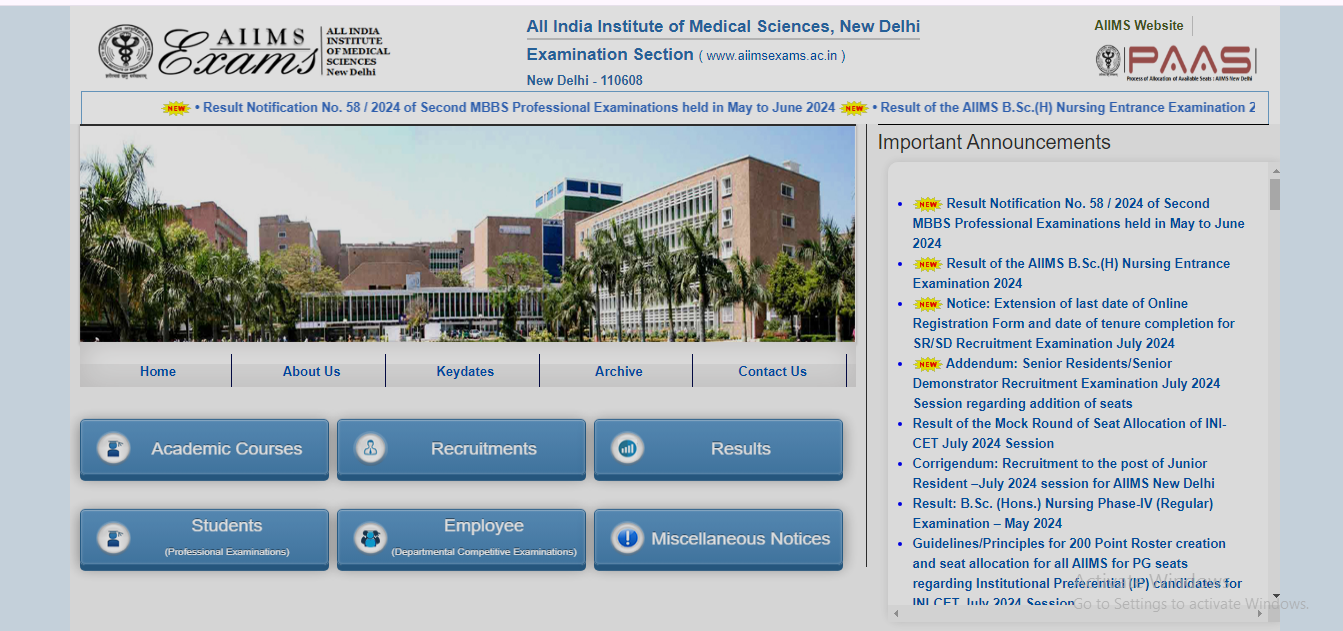 Aiims B Sc Nursing Result Out Sarkari Vacency