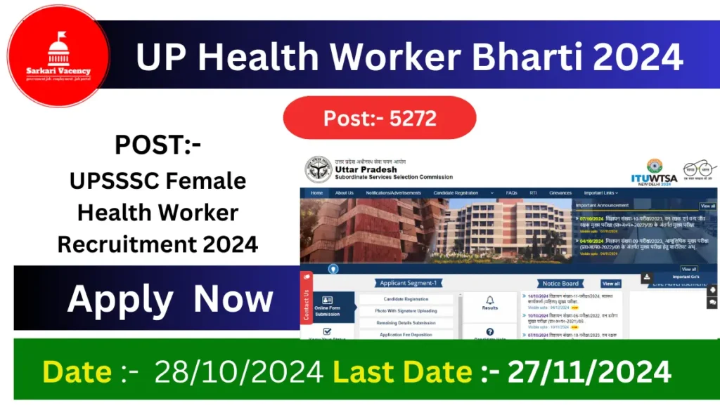 UP Health Worker Recruitment 2024