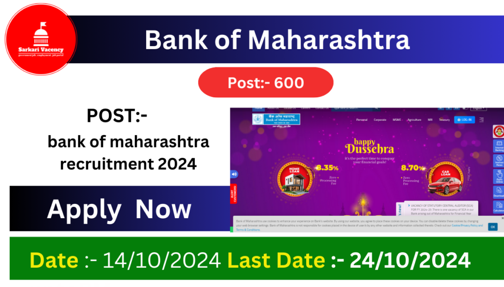 Bank of maharashtra recruitment 2024